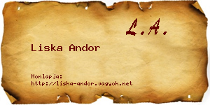 Liska Andor névjegykártya